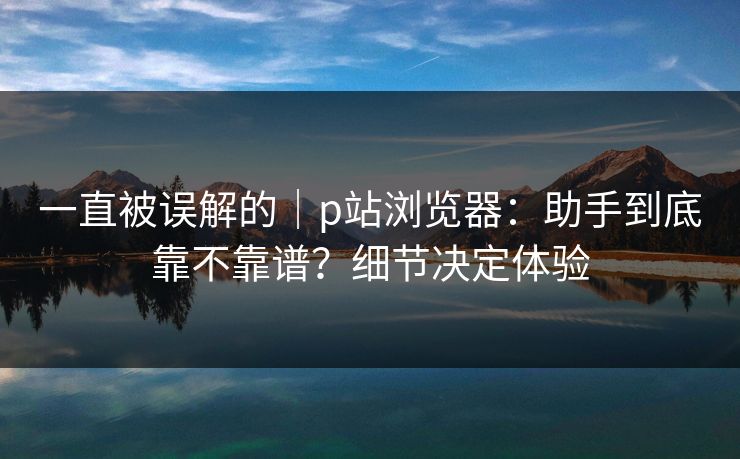 一直被误解的｜p站浏览器：助手到底靠不靠谱？细节决定体验